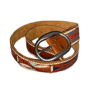 Lucky Brand Women’s Leather Western/Aztec/Indian Style Belt Size Medium